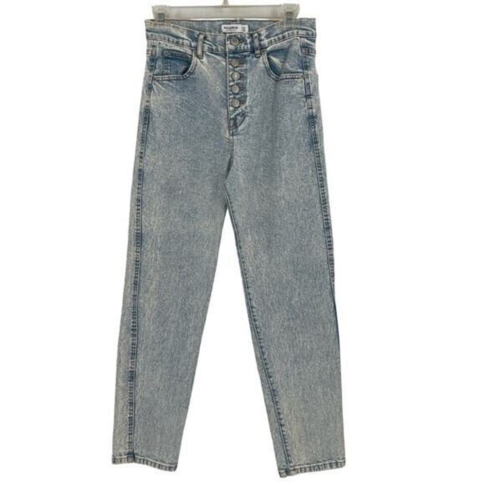 Pull & Bear High Rise Vintage Wash Button Fly Jeans size 6